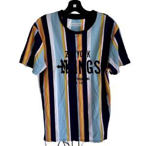 Zoo York Kings Skateboard Embroided Mens Striped T-Shirt - Size Small